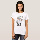 Chef met Chef's pet en soep lepel T-shirt (Voorkant volledig)