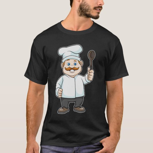 Chef met Chef's pet en soep lepel T-shirt (Voorkant)