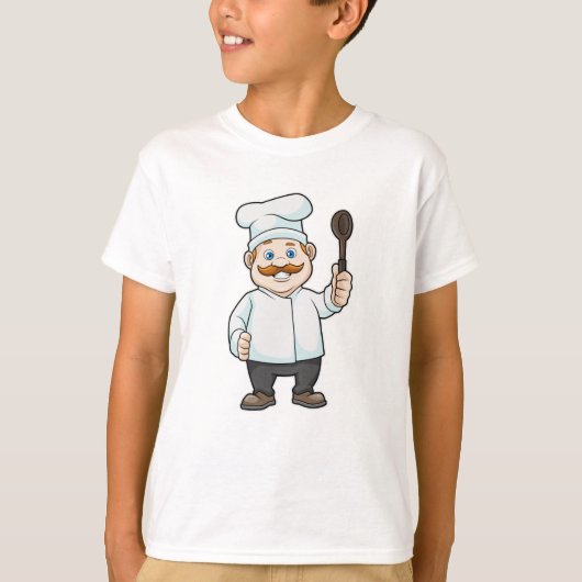 Chef met Chef's pet en soep lepel T-shirt (Voorkant)