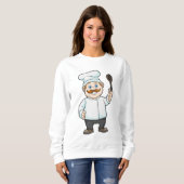 Chef met Chef's pet en soep lepel Trui (Voorkant volledig)