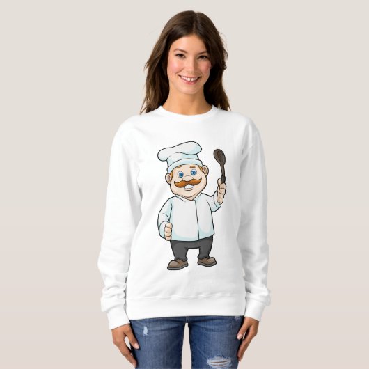Chef met Chef's pet en soep lepel Trui (Voorkant volledig)
