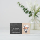 Chef met dienblad visitekaartje (Staand voorkant)