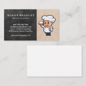 Chef met dienblad visitekaartje (Voorkant / Achterkant)