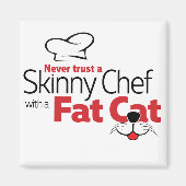 Chef met Fat Cat - Magneet (Voorkant)