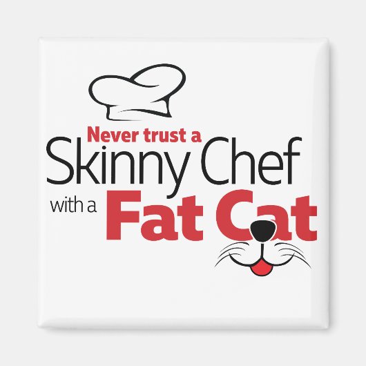 Chef met Fat Cat - Magneet (Voorkant)