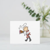 Chef Met Gebakken Ham Briefkaart (Staand voorkant)