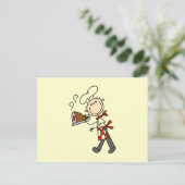 Chef Met Gebakken Ham Briefkaart (Staand voorkant)