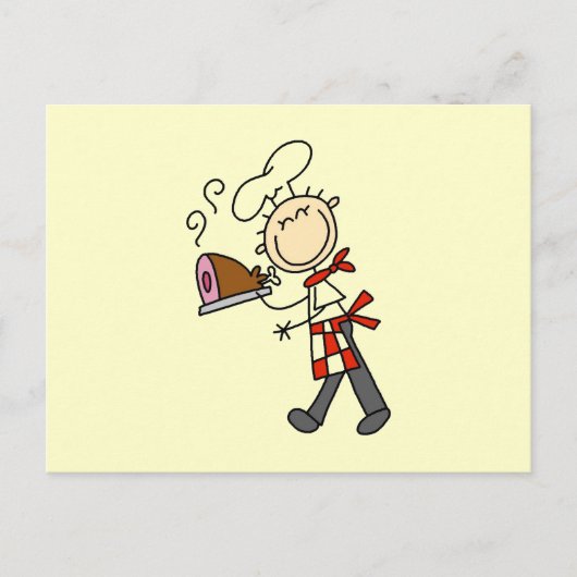 Chef Met Gebakken Ham Briefkaart (Voorkant)
