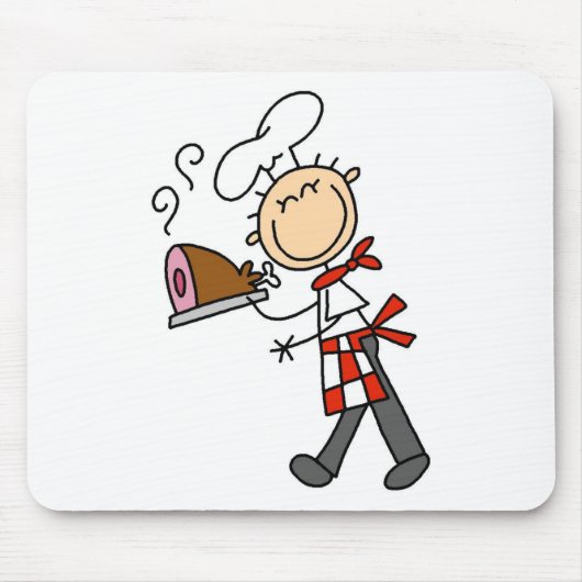 Chef Met Gebakken Ham Muismat (Voorkant)