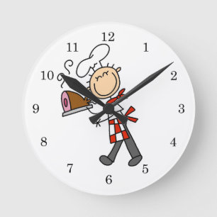 Chef Met Gebakken Ham Ronde Klok