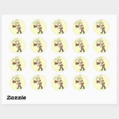 Chef Met Gebakken Ham Ronde Sticker (Vel)