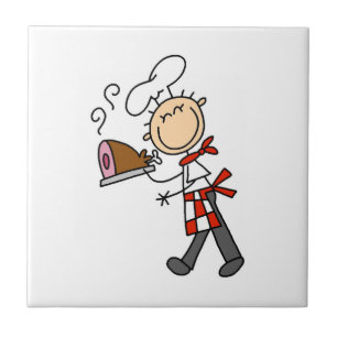 Chef Met Gebakken Ham Tegeltje