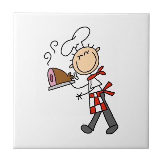 Chef Met Gebakken Ham Tegeltje (Voorkant)
