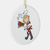 Chef met geblekte ham keramisch ornament (Rechts)