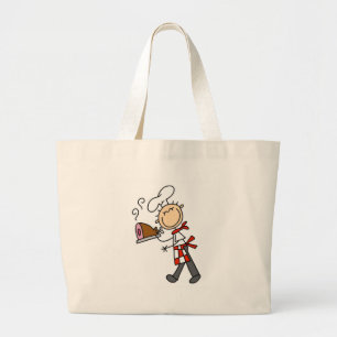 Chef met geblekte ham tags grote tote bag
