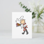Chef met geblekte hemdjes en cadeautjes briefkaart (Staand voorkant)