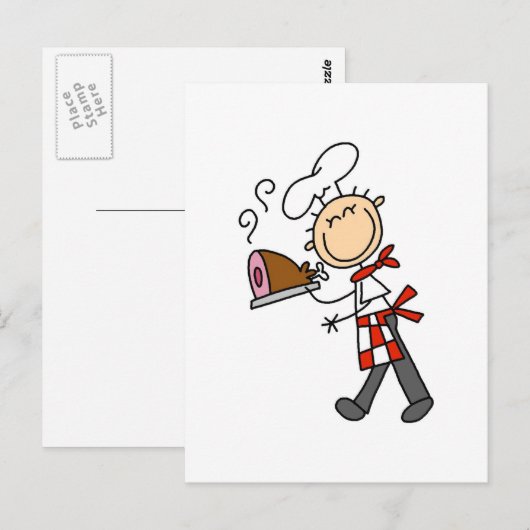 Chef met geblekte hemdjes en cadeautjes briefkaart (Voorkant / Achterkant)