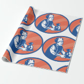 Chef met geldzak Restaurantfinanciën  Cadeaupapier (Uitgerold)