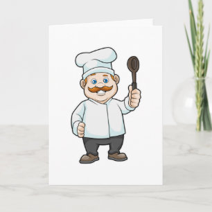Chef met kookmuts & soeplepel kaart