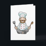 Chef met kookschort bij yoga kaart<br><div class="desc">Dit ontwerp is het perfecte cadeau voor een verjaardag, Kerstmis en andere vieringen. Het is geschikt voor vrouwen, mannen en kinderen.</div>