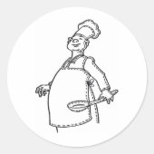 Chef met ladle ronde sticker (Voorkant)