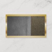 chef | met leer gestikt | gouden metalen rand visitekaartje (Achterkant)