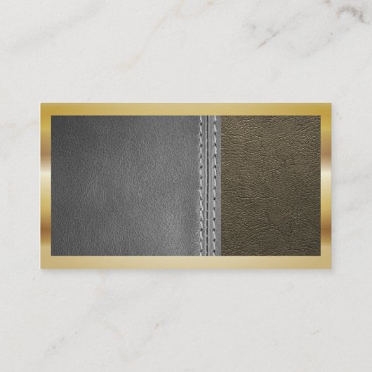 chef | met leer gestikt | gouden metalen rand visitekaartje (Achterkant)