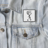 Chef Met Lepel Vierkante Button 5,1 Cm (In situ)