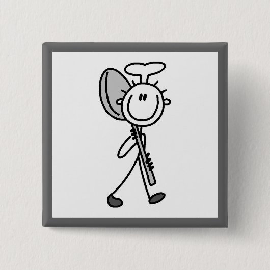 Chef Met Lepel Vierkante Button 5,1 Cm (Voorkant)