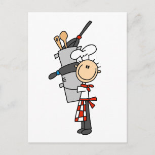 Chef met pannen en potten T-shirts en cadeaus Briefkaart
