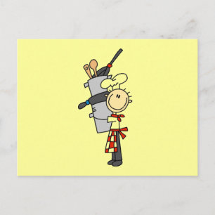 Chef met pannen en potten T-shirts en cadeaus Briefkaart