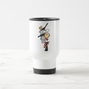Chef met pannen en potten T-shirts en cadeaus Reisbeker