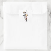 Chef Met Pannen en Potten Vierkante Sticker (Tas)