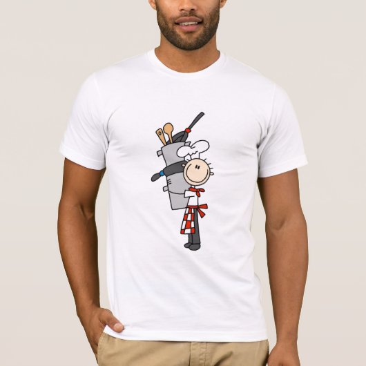 Chef met Pans en Pans Tshirts en Gifts (Voorkant)