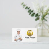 Chef met Rolling Pin | Servies Logo Visitekaartje (Staand voorkant)