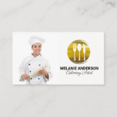 Chef met Rolling Pin | Servies Logo Visitekaartje (Voorkant)