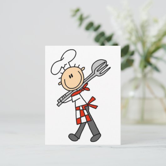 Chef met Salad Tangen Tshirts en Gifts Briefkaart (Staand voorkant)