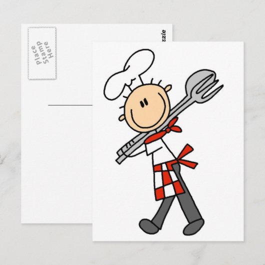 Chef met Salad Tangen Tshirts en Gifts Briefkaart (Voorkant / Achterkant)