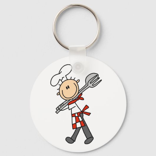 Chef met Salad Tangen Tshirts en Gifts Sleutelhanger (Voorkant)