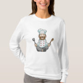 Chef met schort koken in Yoga T-shirt (Voorkant)