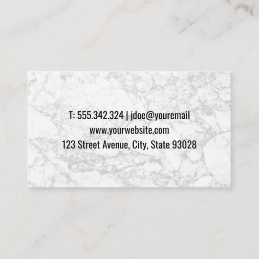 Chef met Serving Platter | Marmer Visitekaartje (Achterkant)