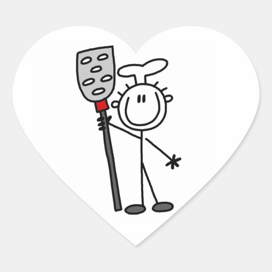 Chef Met Spatel Hart Sticker (Voorkant)