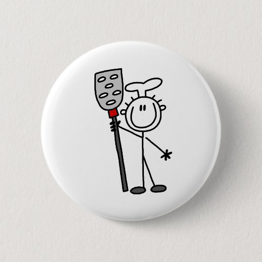 Chef Met Spatel Ronde Button 5,7 Cm (Voorkant)