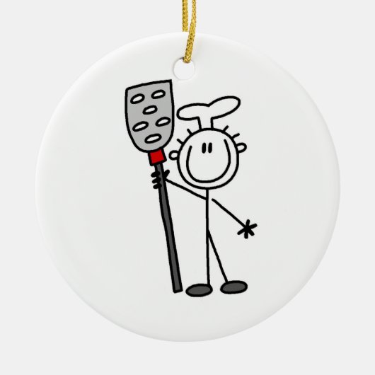 Chef met spatula keramisch ornament (Voorkant)