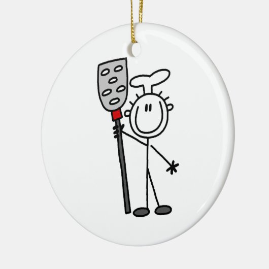 Chef met spatula keramisch ornament (Links)