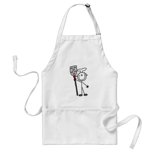 Chef met Spatula Tshirts en cadeautjes Standaard Schort (Voorkant)