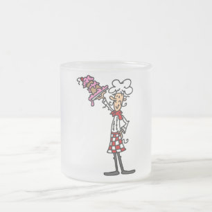 Chef met taart T-shirts en geschenken Matglas Koffiemok
