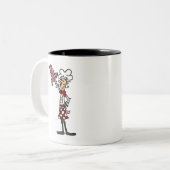 Chef met taart T-shirts en geschenken Tweekleurige Koffiemok (Voorkant links)