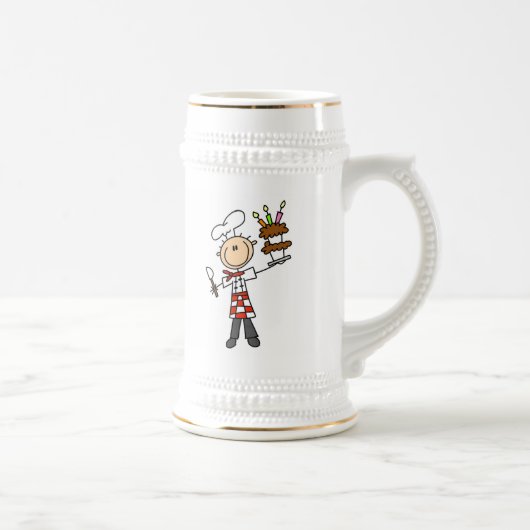 Chef Met Verjaardagstaart Bierpul (Rechts)