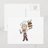 Chef met verjaardagstaart briefkaart (Voorkant / Achterkant)